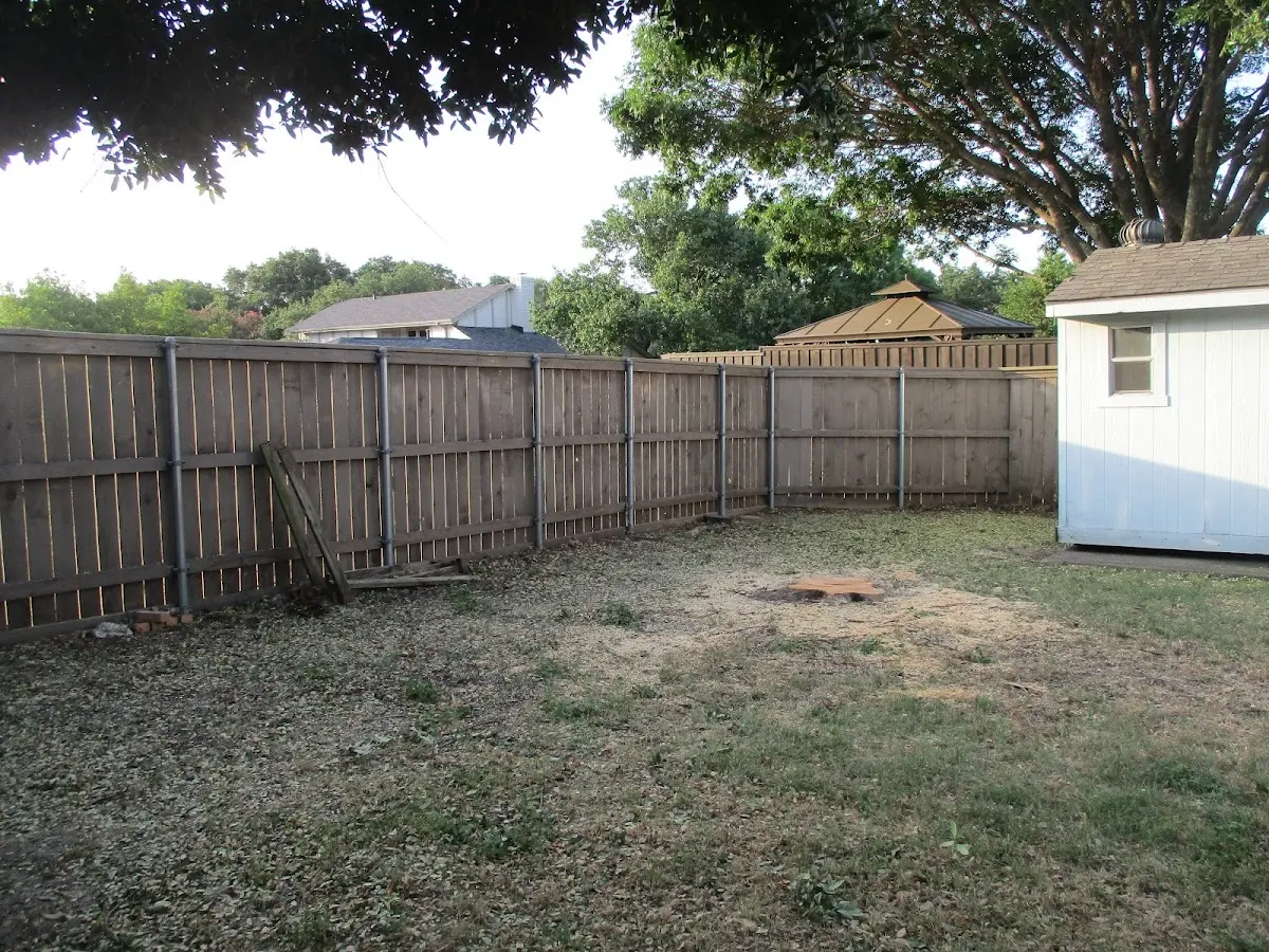 Cleared yard after professional tree removal in Colcord